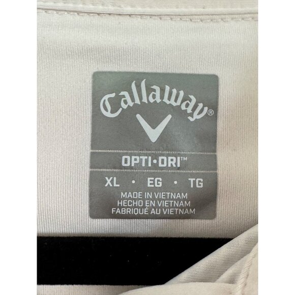 Callaway Mens XL Opti-Dri Polo Shirt White Navy Stripe Short Sleeve Golf Apparel - Picture 3 of 4